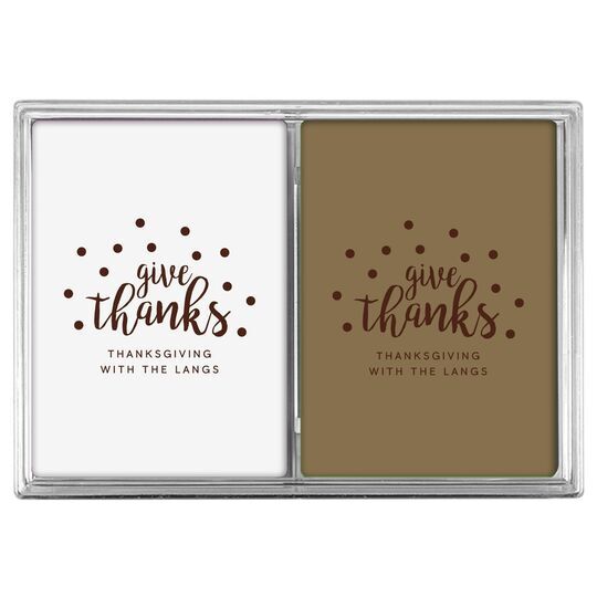 Confetti Dots Give Thanks Double Deck Playing Cards